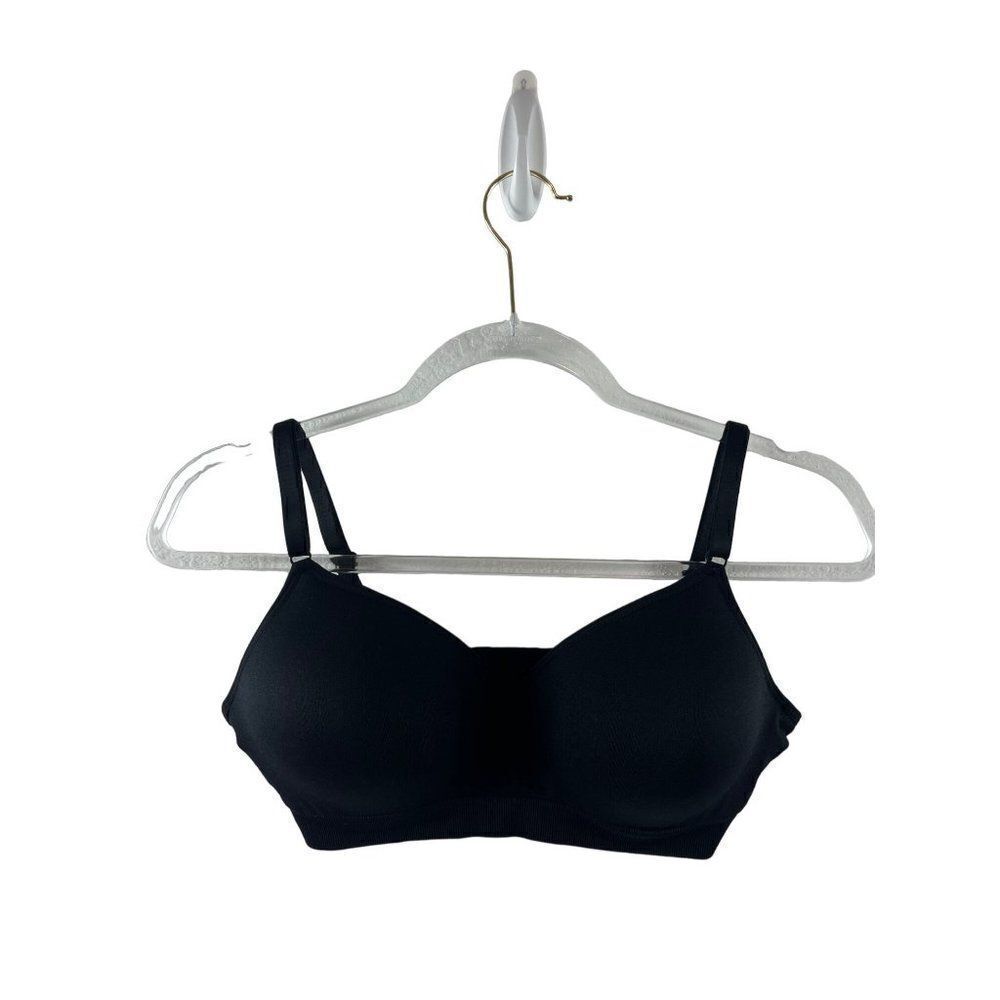 Fruit of the Loom Wireless Lightly Padded Bra Back Closure Size 34D/36C Black